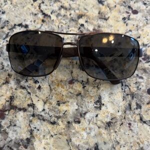 Gucci Men's Dark Brown Frame Sunglasses with Smoke Lenses